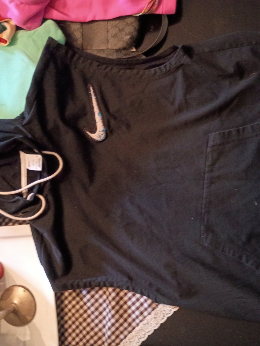 Nike Black Pocket Tee with Embroidered Swoosh Men's M